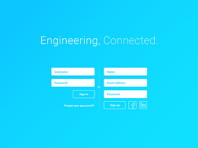 Engineering Connected #1 brand flat design gradients identity login sign in sign up simple start up ui user interface ux
