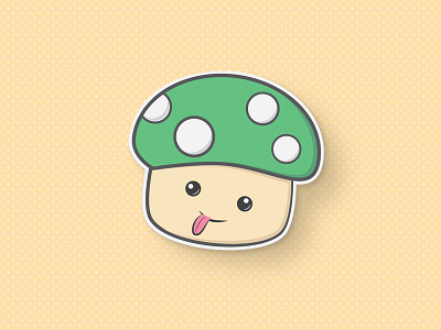 Vector Shroom character cute fun illustration pattern vector