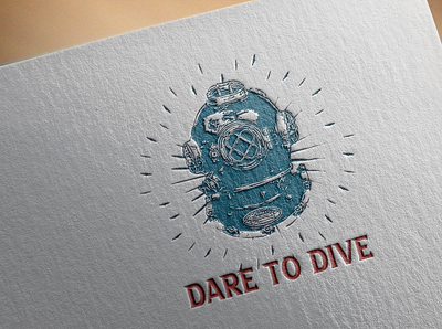 Dare To Dive Logo branding classic design diving graphic design helm illustration logo modern sea vintage