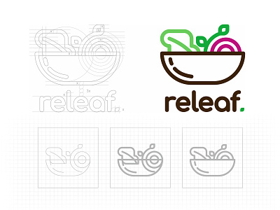 Releaf Logo Construction branding design graphic design invitation logo restaurant salad vector