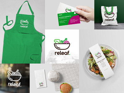 Mockup Design for Releaf branding design graphic design packaging salad