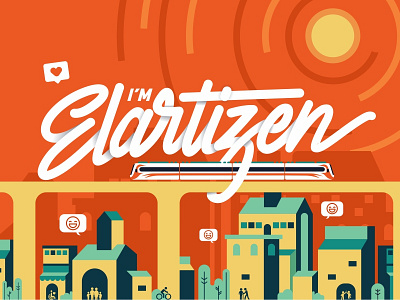 Elartizen Mural Digital Sketch city design graphic design illustration mural people typography