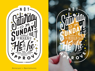 Approve approve art design graphic design leaf lettering saturday sunday typography vector