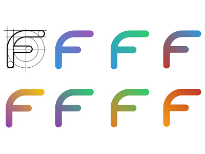 Fleming Photo & Design Logo gradient initials letter logo monogram type typeface