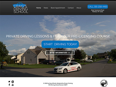 Website for Craig's Driving School