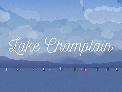 Lake Champlain blue burlington canada clouds flat gradient lake champlain monoline mountains sailboat vermont