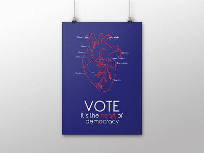 The Heart of Democracy aiga design get out the vote getoutthevote trump hillary clinton poster poster design vote