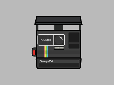 Onestep 600 camera film flat design icon illustration instant polaroid