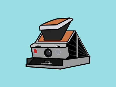 Polaroid SX-70 camera film flat design icon illustration polaroid sx70