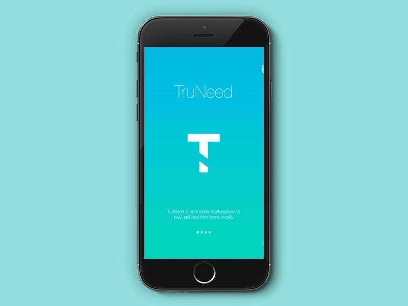 TruNeed Tutorial screen app app design gradient icon interface iphone ui ui design ux
