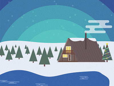 Christmas Cabin Card