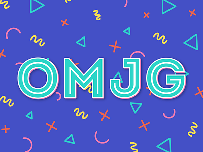 90's Style OMJG Concept 90s bright geometric inline radical retro squiggles typography