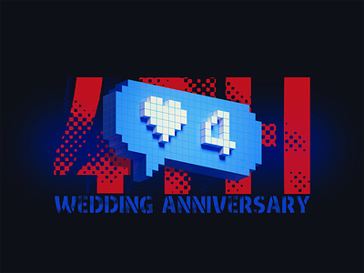Forth Wedding Anniversary 3d anniversary illustration love magicavoxel voxel wedding anniversary