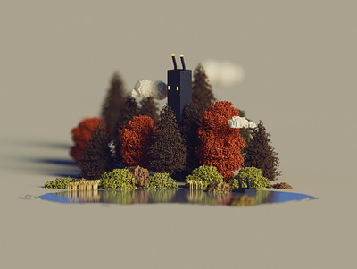 forest 3d magicavoxel