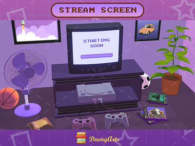 6x Animated Stream Screen - 90's Classic Retro Game Console animated discord gamer screen streamer twitch