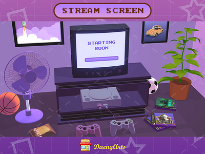 6x Animated Stream Screen - 90's Classic Retro Game Console