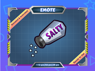 Animated Emote, Twitch Emote, Discord Emote, Salty animated discord emote salt shaker salty streamer twitch twitch emote