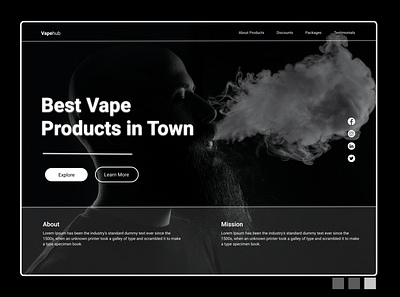 Vapehub web page graphic design logo motion graphics ui ui design vape