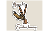 'naughty Easter bunny-t shirt' graphic design logo my wonder world