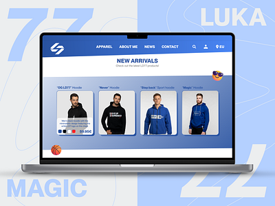 Luka Dončić 77 Webshop - Concept (Products) branding graphic design ui