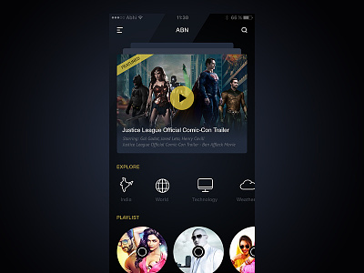 Video Content App app content magazine mobile player ui video