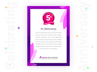 5th Anniversary e-mailer