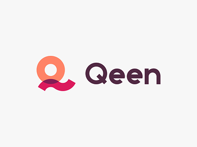 Logo for Qeen brand identity branding business colorful creative hr human resources logo people q technology