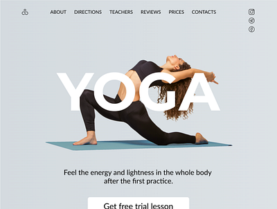 Landing page Yoga Studio branding design landing web website