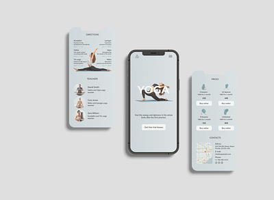 Mobile Application Yoga studio branding design mobile ui ux