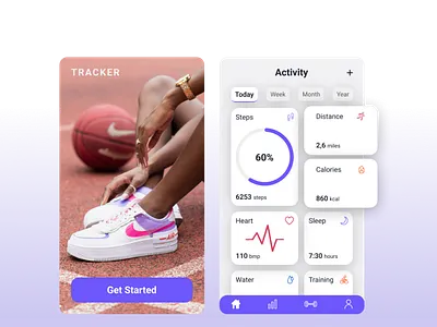 Activity Tracker application design mobile ui ux