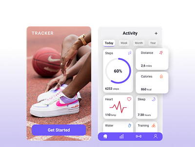 Activity Tracker application design mobile ui ux
