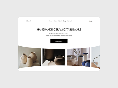 Handmade ceramic tableware branding design illustration landing logo ui ux vector web