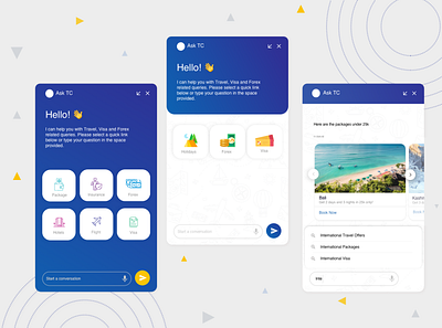 Thomas cook Chat Bot assistant bot business chatbot creative ui ux creative design mobile travel ui ux web