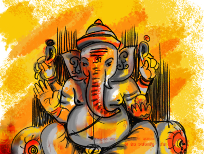Ganesha Digital Painting art colour colourful creative design digital art digital drawing digital painting elegant ganesha minimal