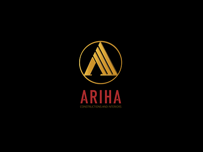 Ariha 3d logo 3d a alphabet branding builders buildings busi business creative design golden graphic design icon logo real estate vector