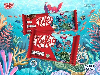 Kitkat Competition #Breakreasi art artwork beach branding competition design graphic design illustration indonesia kitktat packaging