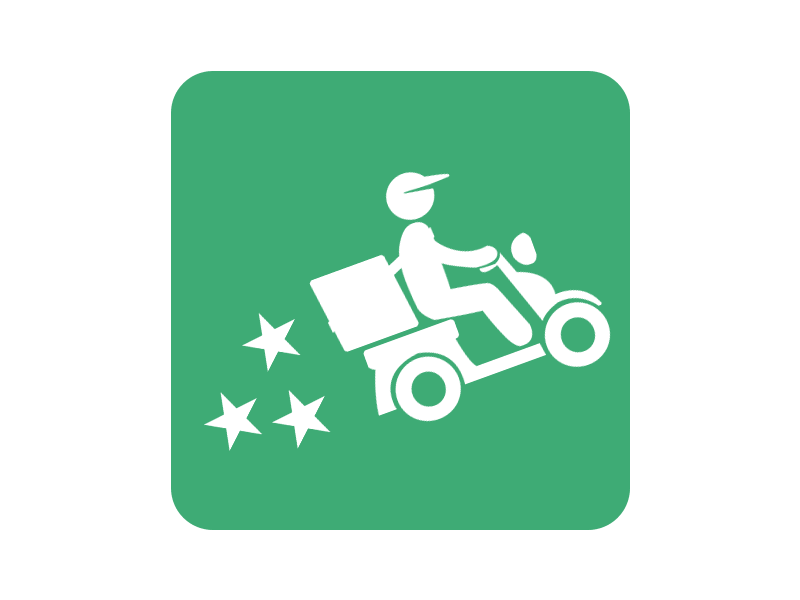 Delivery & Courier App Logo animation app icon courier delivery flat design gif logo scooter stars vector