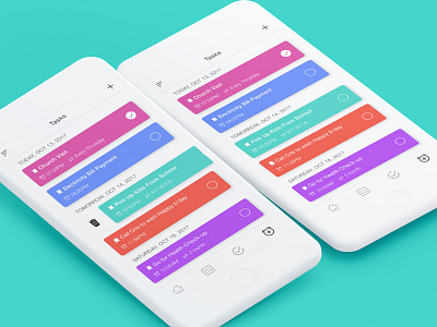 ToDo Tasks Listing Page Design Concept alarm app calender colorful creative event list note reminder task to do ui ux