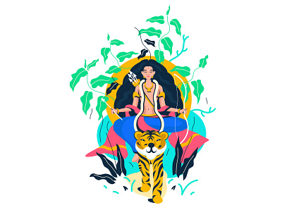 shastha goddess hindugoddess illustration religios traditional