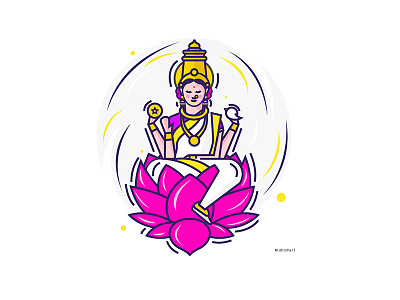 Mahalakshmi goddess hindugoddess icon illustration indian mahalakshmi religios vector