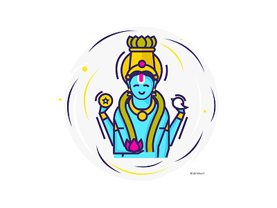 Mahavishnu goddess hindugoddess icon illustration indian mahavishnu religios vector