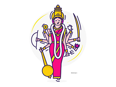 Parvathy devi goddess hindugoddess icon illustration indian parvathi religios vector