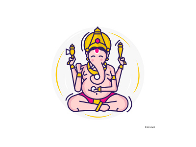 Ganapathi ganapathi ganesha goddess hindugoddess icon illustration indian religios vector