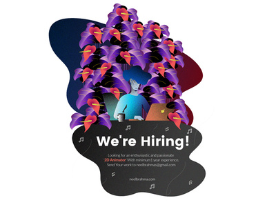 We're Hiring hiring illustration job neelbrahma vector