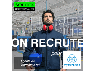 Elément de la campagne thyssenkrupp pour Sofitex branding design facebook graphic design