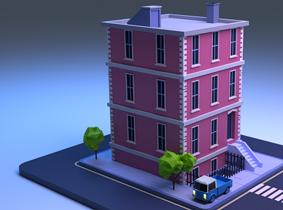 Low Poly Building 3d lowpoly lowpoly building