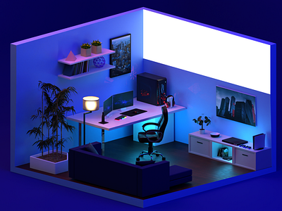 3D Isometric Scene #inspiration #3dmodel #3dart