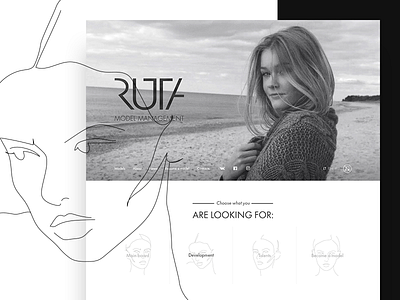 RUTA model management bw elegant hand drawing management minimal models ruta style