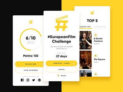 European Film Challenge 2018 cannes challenge cinema europe european film game mobile movie upload yellow