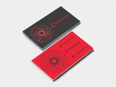 Business card in black and red colors black blank branding business card communication concept corporate id identity red vector